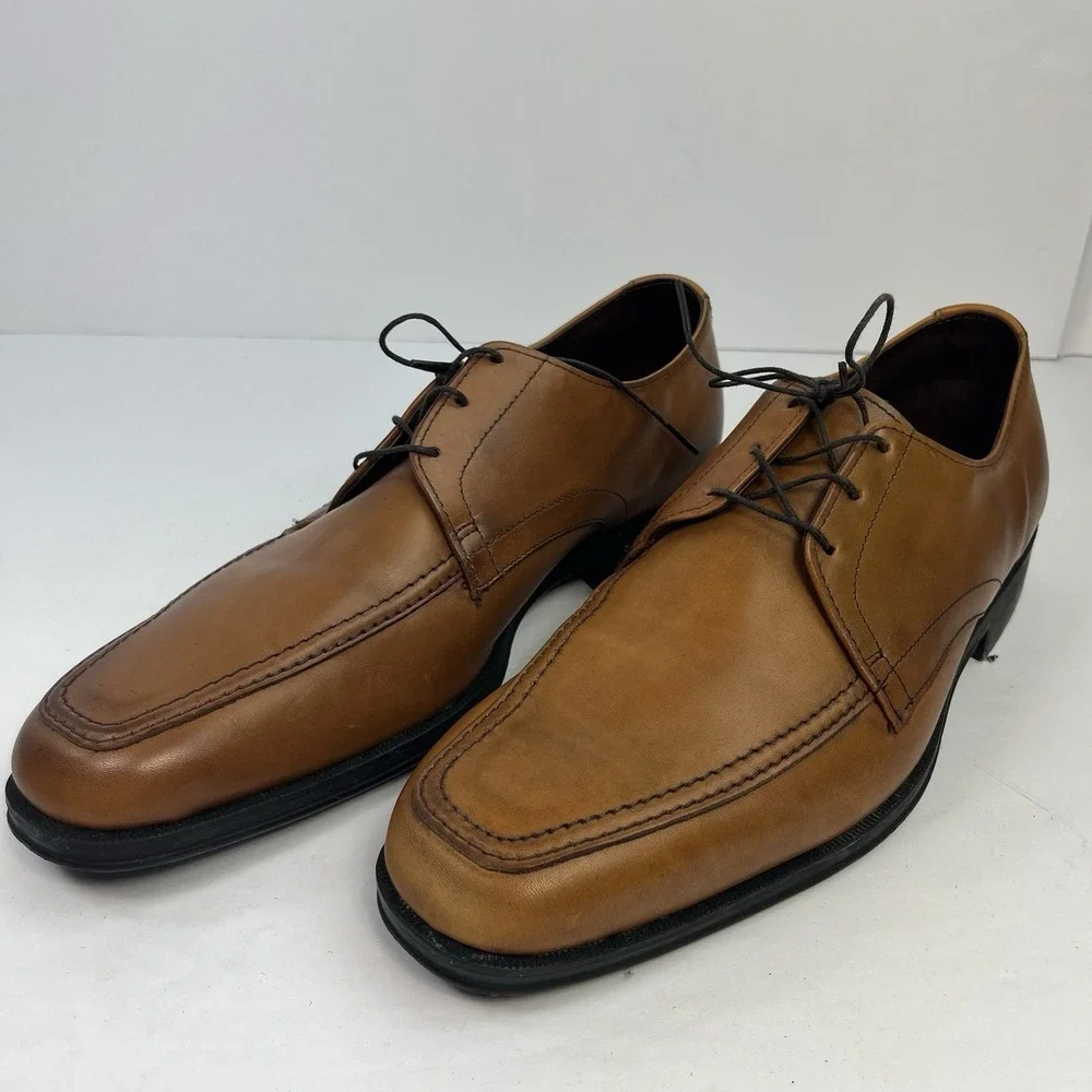 Allen Edmonds Tribeca Brown Leather Moc Toe Oxford Dress Shoes Men's Size 8D